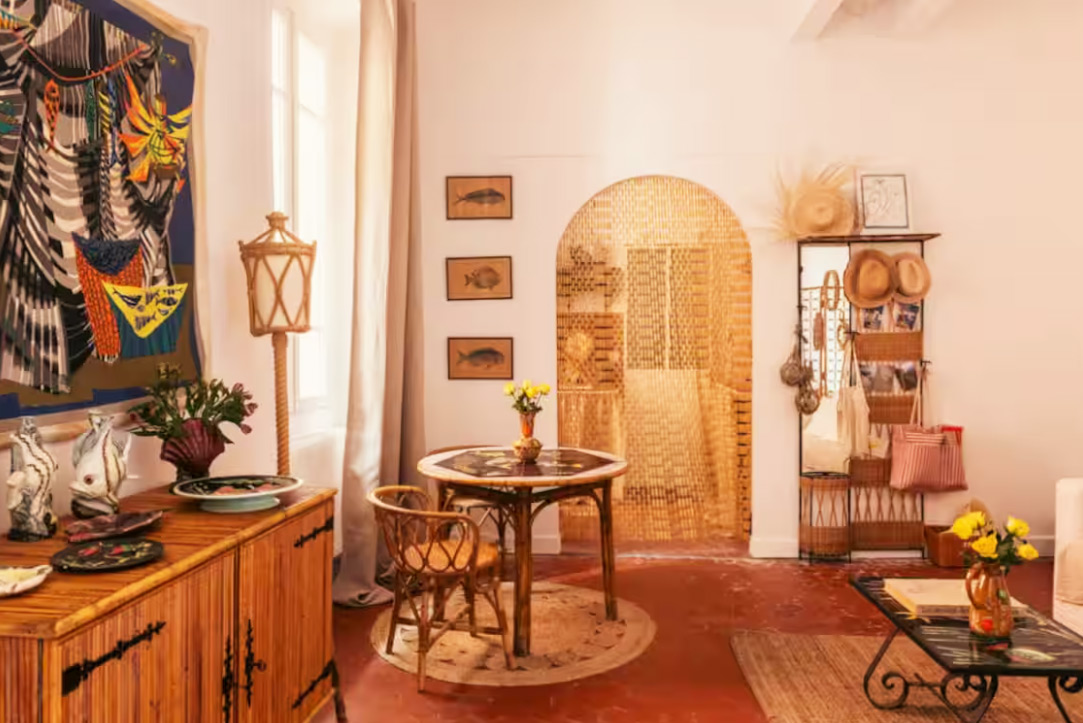 Cocteau inspired apartment in Villefranche sur Mer near the sea with balcony and citadel view French Riviera