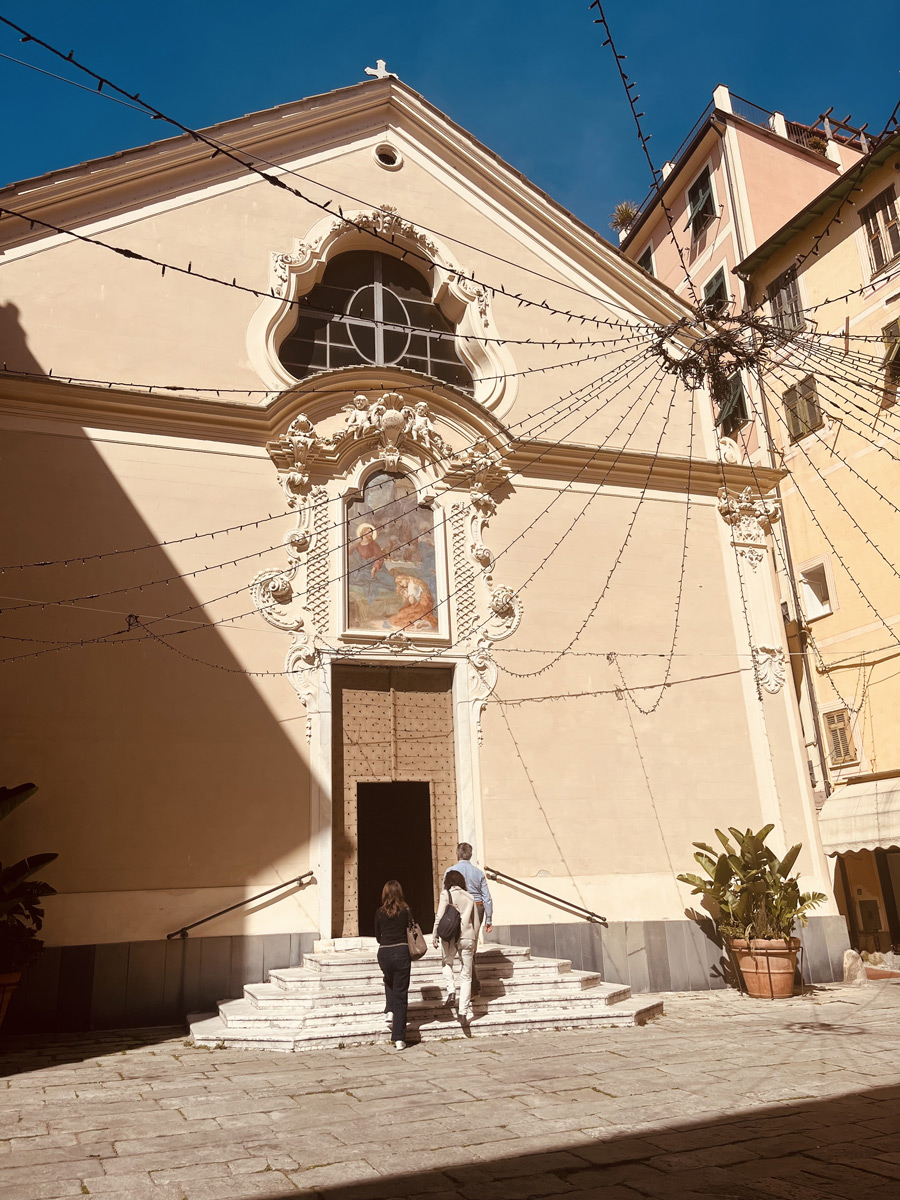 Historic church in Bordighera Alta overlooking the Italian Riviera